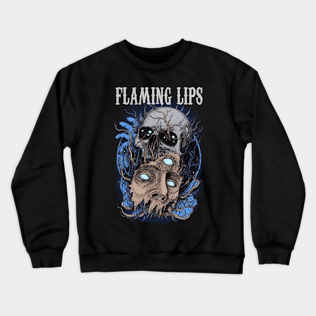 FLAMING LIPS BAND Crewneck Sweatshirt by Tronjoannn-maha asyik 